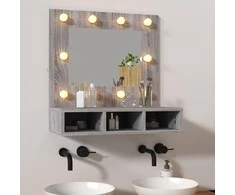 Veidrodinė spintelė su LED, pilka ąžuolo, 60x31,5x62cm