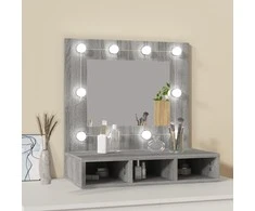 Veidrodinė spintelė su LED, pilka ąžuolo, 60x31,5x62cm