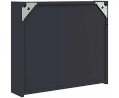 Veidrodinė vonios kambario spintelė su LED, pilka, 60x13x52cm