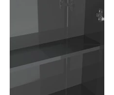 Veidrodinė vonios spintelė, pilka, 60x15x75cm, MDF, blizgi