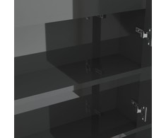 Veidrodinė vonios spintelė, pilka, 80x15x60cm, MDF, blizgi