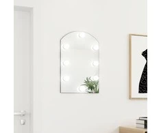 Veidrodis su LED lemputėmis, 60x40cm, stiklas, arkos formos