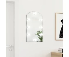 Veidrodis su LED lemputėmis, 70x40cm, stiklas, arkos formos