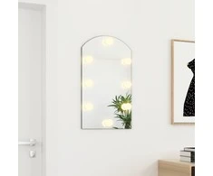Veidrodis su LED lemputėmis, 70x40cm, stiklas, arkos formos