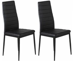 Venture Home Valgomojo kėdės Slim, 2vnt., juodos, odos imitacijos