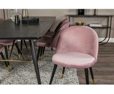 Venture Home Valgomojo kėdės Velvet, 2vnt., rožinės/žalvario, aksomas