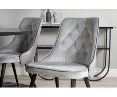 Venture Home Valgomojo kėdės Velvet Deluxe, 2vnt., pilkos, aksomas