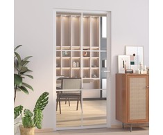 Vidaus durys, baltos, 102,5x201,5cm, ESG stiklas ir aliuminis