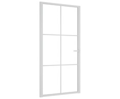 Vidaus durys, baltos, 102,5x201,5cm, ESG stiklas ir aliuminis