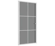 Vidaus durys, baltos, 102,5x201,5cm, ESG stiklas ir aliuminis