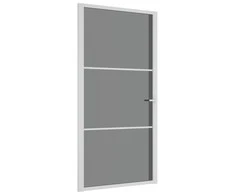 Vidaus durys, baltos, 102,5x201,5cm, ESG stiklas ir aliuminis
