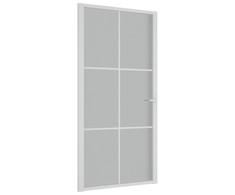 Vidaus durys, baltos, 102,5x201,5cm, matinis stiklas/aliuminis