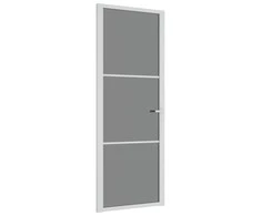 Vidaus durys, baltos, 76x201,5cm, ESG stiklas ir aliuminis