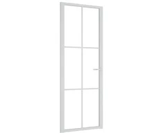 Vidaus durys, baltos, 76x201,5cm, ESG stiklas ir aliuminis