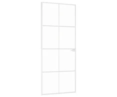 Vidaus durys, baltos, 83x201,5cm, grūdintas stiklas/aliuminis