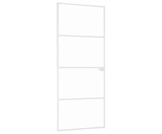 Vidaus durys, baltos, 83x201,5cm, grūdintas stiklas/aliuminis