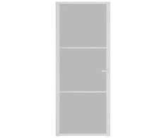 Vidaus durys, baltos, 83x201,5cm, matinis stiklas ir aliuminis