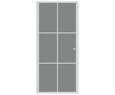 Vidaus durys, baltos, 93x201,5cm, ESG stiklas ir aliuminis