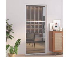 Vidaus durys, baltos, 93x201,5cm, ESG stiklas ir aliuminis