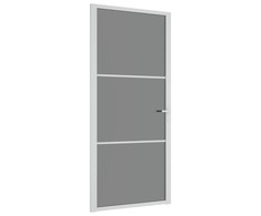 Vidaus durys, baltos, 93x201,5cm, ESG stiklas ir aliuminis