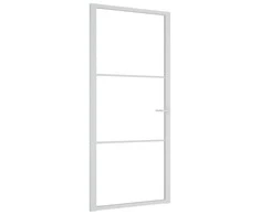 Vidaus durys, baltos, 93x201,5cm, ESG stiklas ir aliuminis