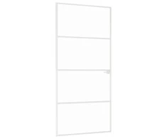 Vidaus durys, baltos, 93x201,5cm, grūdintas stiklas/aliuminis