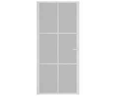 Vidaus durys, baltos, 93x201,5cm, matinis stiklas ir aliuminis