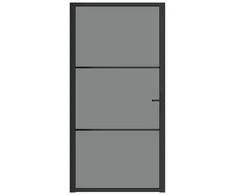 Vidaus durys, juodos, 102,5x201,5cm, ESG stiklas ir aliuminis