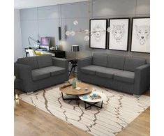 Sofa Sofų komplektas, 2vnt., tamsiai pilkos, audinys