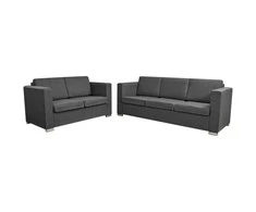 Sofa Sofų komplektas, 2vnt., tamsiai pilkos, audinys