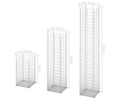 3 vnt. gabionų rinkinys, cinkuota viela