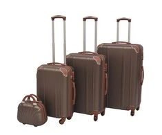 Kelioninis 4 Kietų lagaminų su ratukais komplektas, kavos spalvos