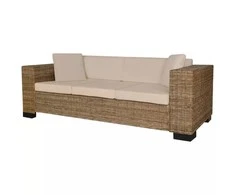 Sofa Aštuonių dalių trivietės sofos komplektas, ratanas