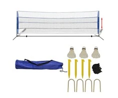 Badmintono tinklas su plunksninukais, 500x155 cm