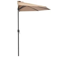 Balkono skėtis su aliuminio stulpu, taupe, 300x155cm, pusinis