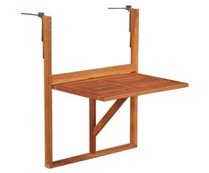 Pakabinamas balkono stalas, 64,5x44x80cm, akacijos med. mas.
