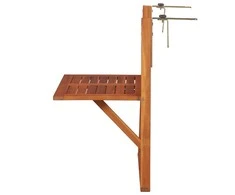 Pakabinamas balkono stalas, 64,5x44x80cm, akacijos med. mas.