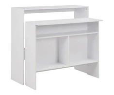 Baro stalas su 2 stalviršiais, baltos sp., 130x40x120cm