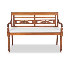 Batavia suoliukas su pagalvėmis, 120 cm, tikmedis