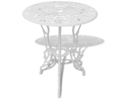 Lauko baldų komplektas Bistro baldų komplektas, 3d., aliuminis, baltas