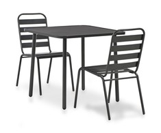 Lauko baldų komplektas Bistro baldų komplektas, 3d., tamsiai pilka, plienas
