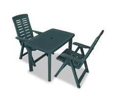 Lauko baldų komplektas Bistro baldų komplektas, 3d., žalias, plastikas