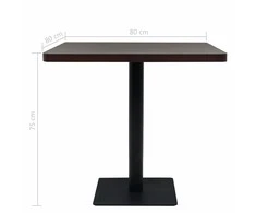Bistro stal., MDF ir plien., kvadr., 80x80x75cm, tams. uos. sp.