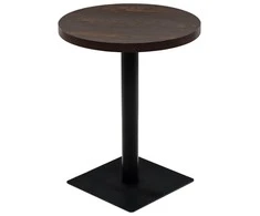 Bistro staliukas, MDF ir plienas, apval., 60x75cm, tams. uosis