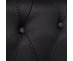 Sofa Chesterfield dvivietė ir trivietė sofos, juodos, dirbtinė oda