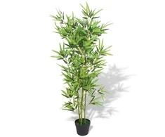 Dirbtinis bambuko augalas su vazonu, 120 cm, žalias
