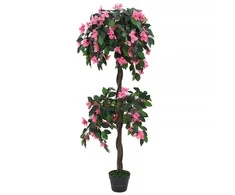 Dirbtinis rododendras su vazonu, 150 cm, žalias ir rožinis