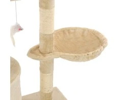 Draskyklė katėms su stovais iš sizalio, 138cm, smėlio sp.