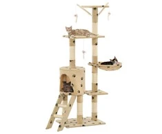 Draskyklė katėms su stovais iš sizalio, 138cm, smėlio sp. pėd.