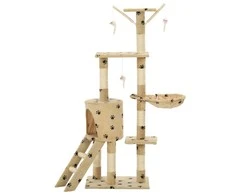 Draskyklė katėms su stovais iš sizalio, 138cm, smėlio sp. pėd.